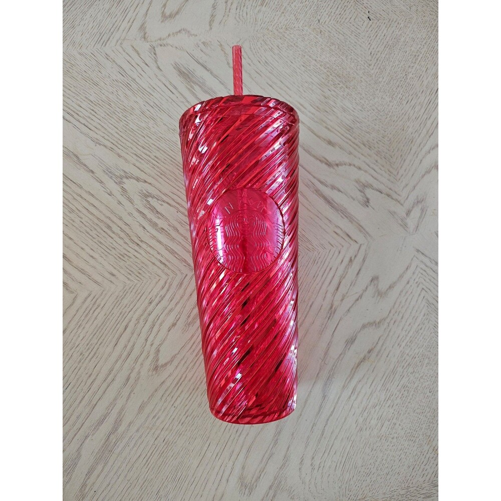Red swirl Starbucks tumbler